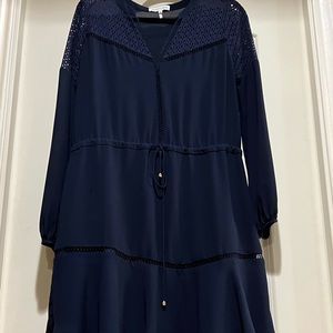 Navy blue dress with drawstring waiste